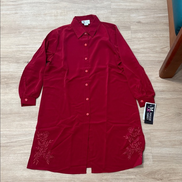 Maggie Sweet Dresses & Skirts - Vintage Maggie Sweet Red Button-Up Shirt Dress
